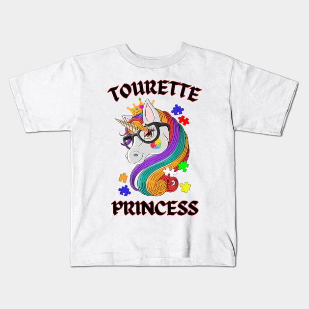 Tourette Beautiful Princess Kids T-Shirt by chiinta